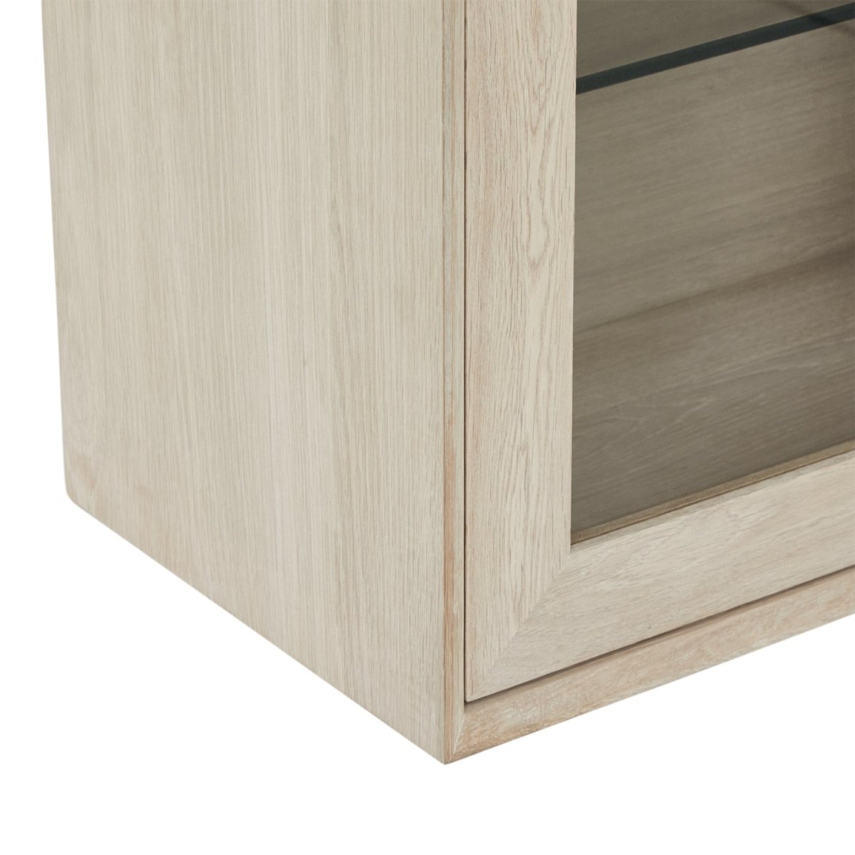 Wandschrank mit LED-Beleuchtung - 212 cm breit - Eiche bianco