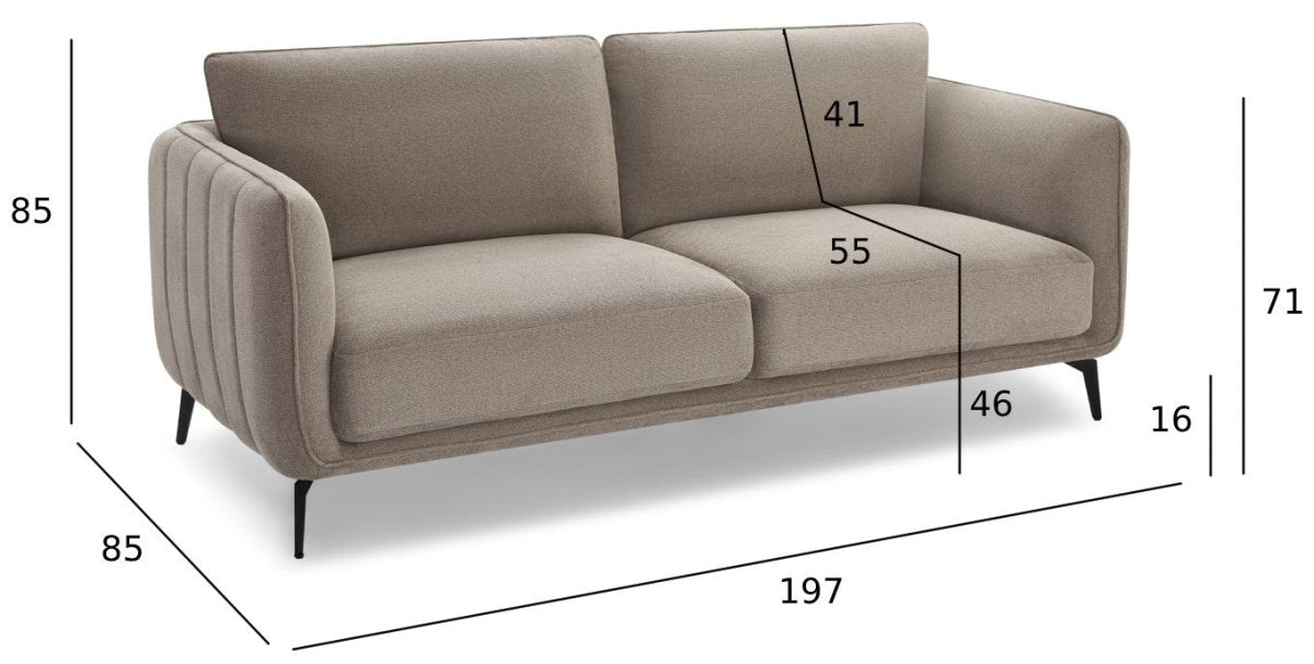 3-Sitzer Sofa - Stoffbezug Beige