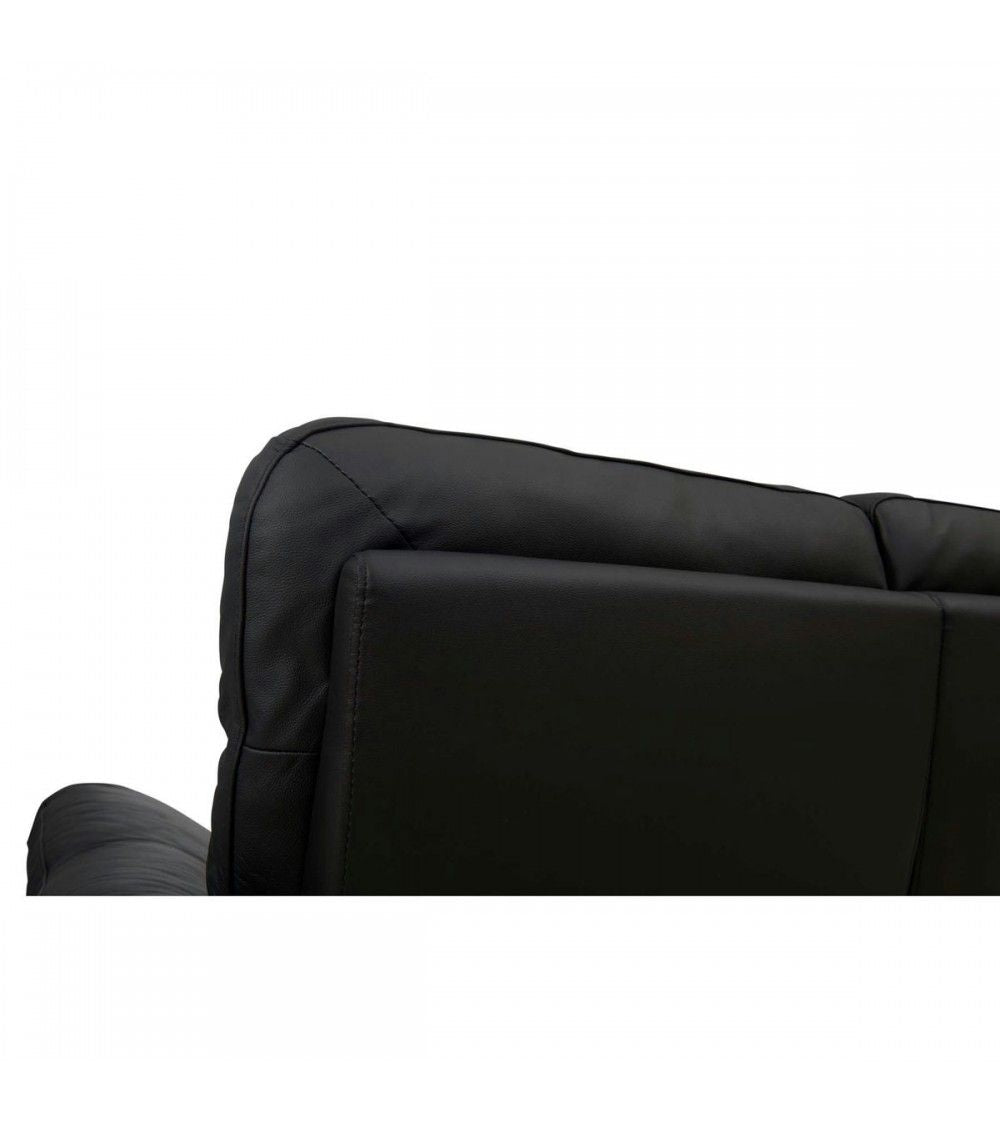 2-Sitzer Sofa - mit Elektrische Relaxfunktion, USB - Echtleder Schwarz