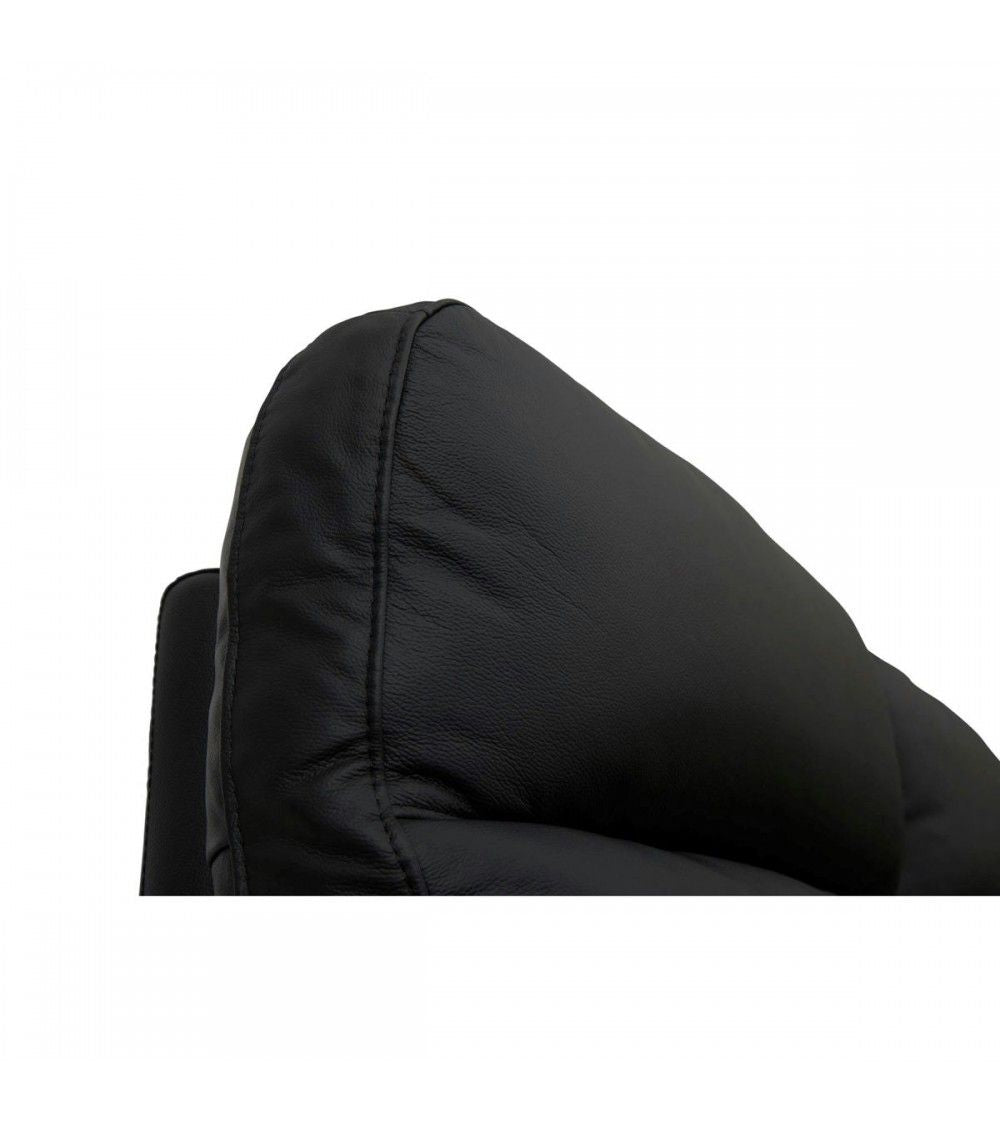 2-Sitzer Sofa - mit Elektrische Relaxfunktion, USB - Echtleder Schwarz