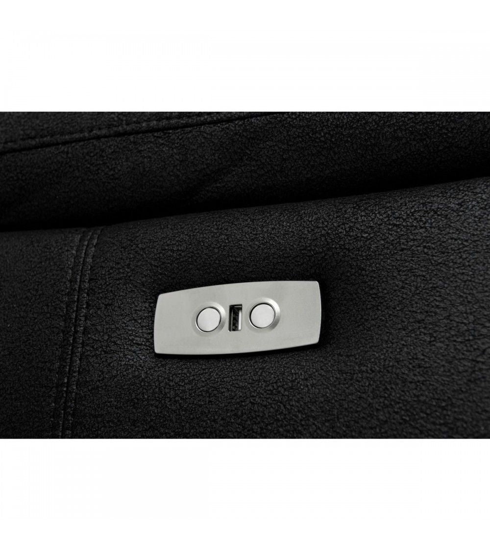 Elektrisches 2-Sitzer Relaxsofa Selesta – Stoff Schwarz mit USB