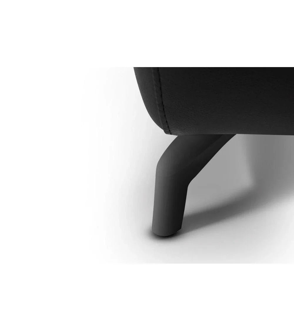 FURNHOUSE Selesta 3-Sitzer Sofa – mit Elektrische Relaxfunktion, USB - Echtleder Schwarz