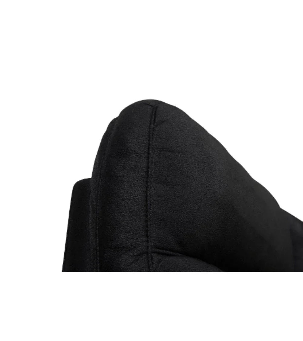 FURNHOUSE Selesta 3-Sitzer Sofa – mit Elektrische Relaxfunktion, USB - Stoffbezug Schwarz