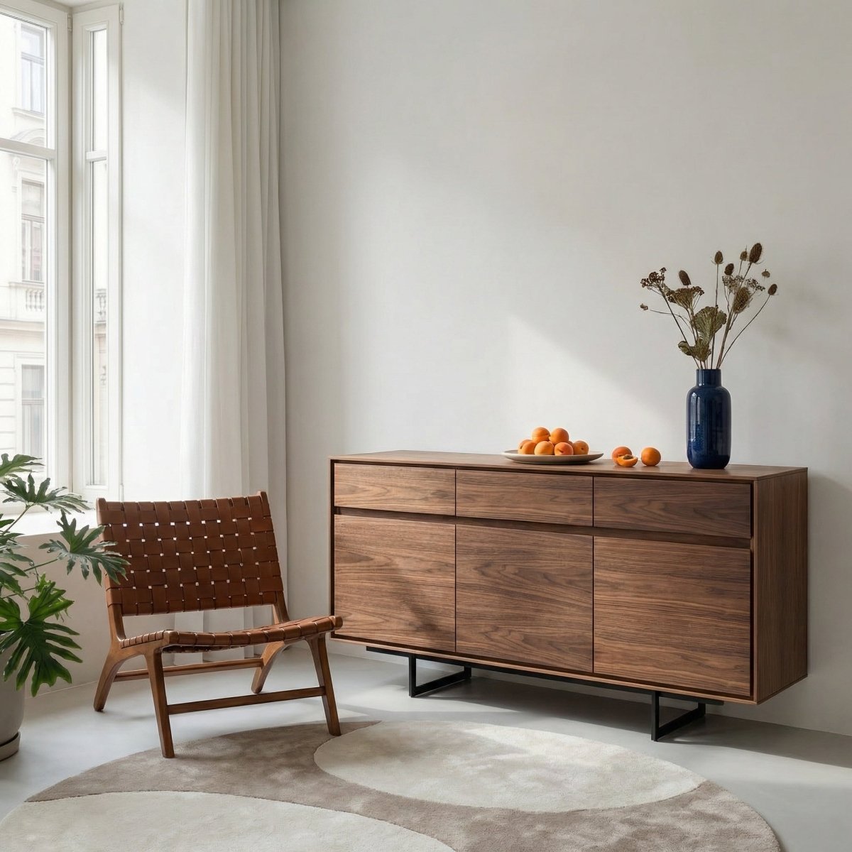 Sideboard mit 3 Türen - 155 cm breit - Amerikanische Walnuss