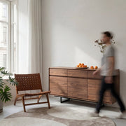 Sideboard mit 4 Türen - 205 cm breit - Amerikanische Walnuss