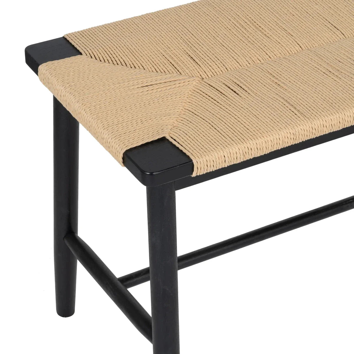 Sitzbank Prime mit Geflechtsitz - Schwarz/Beige