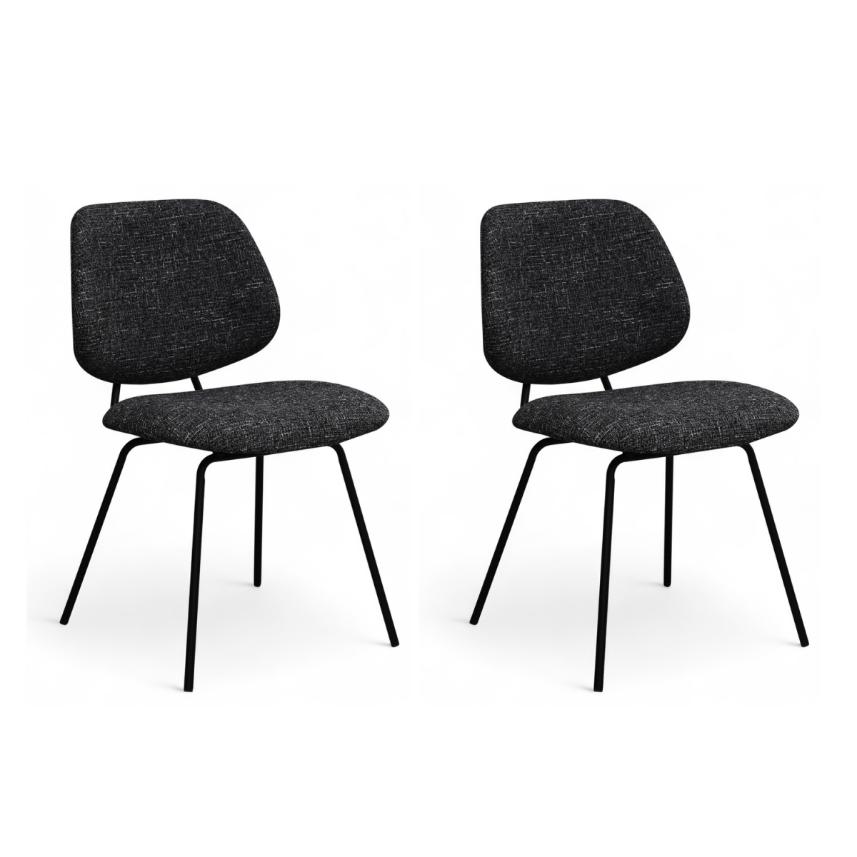 2er Set Esszimmerstühle - Schwarz