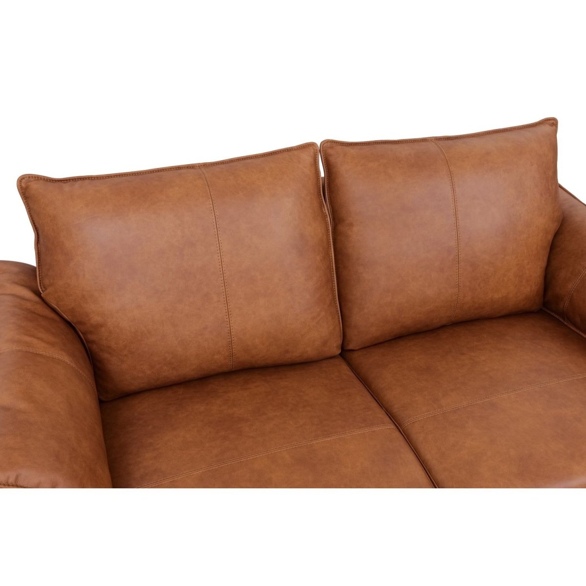 2-Sitzer Ledersofa - Echtleder Cognac Braun