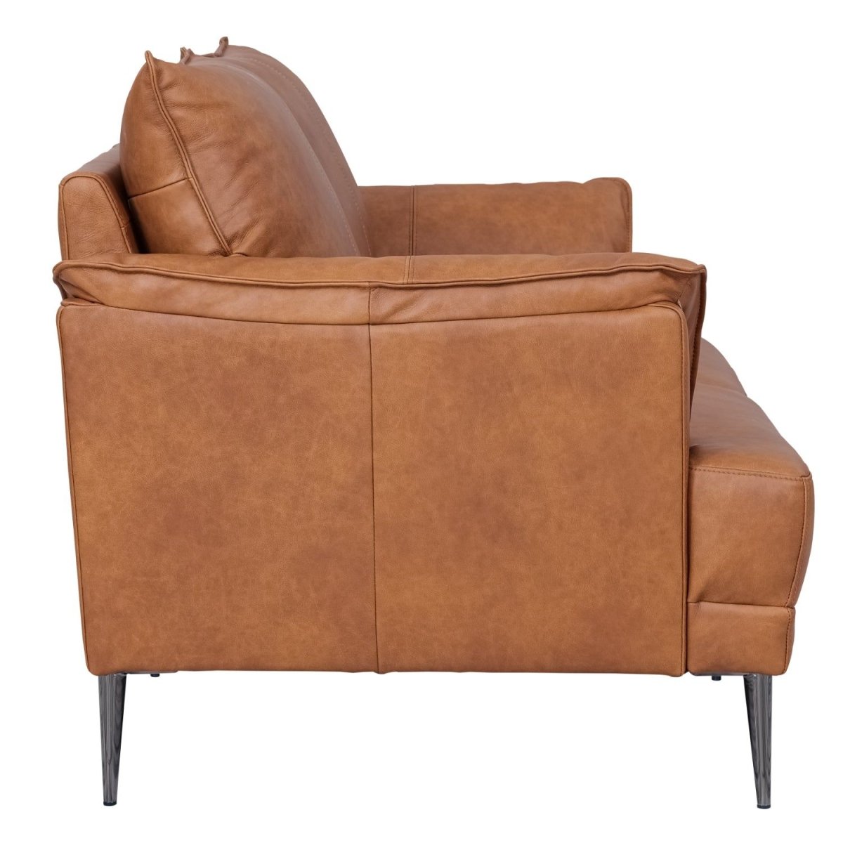 2-Sitzer Ledersofa - Echtleder Cognac Braun