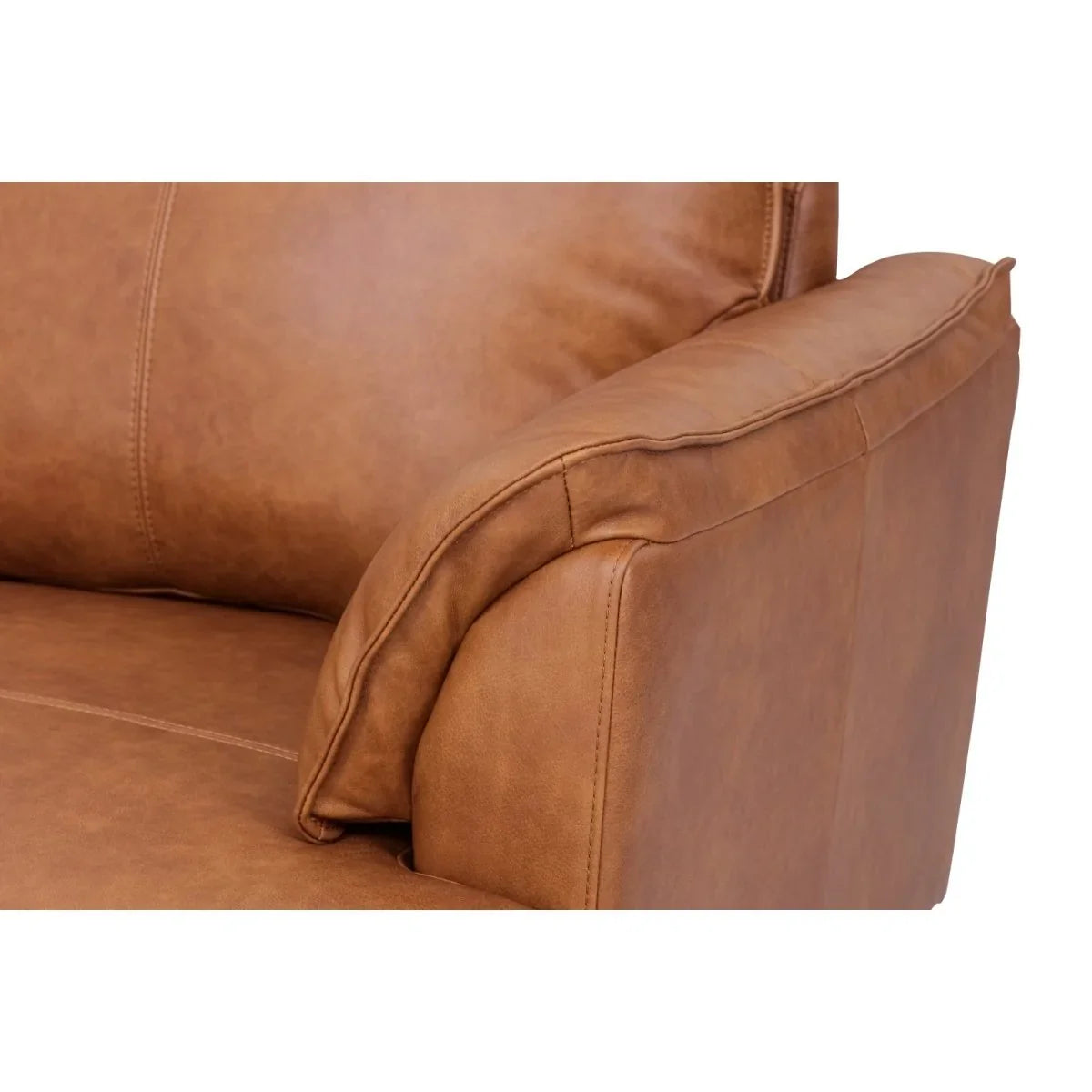 FURNHOUSE Soul 3-Sitzer Ledersofa - Echtleder Cognac Braun
