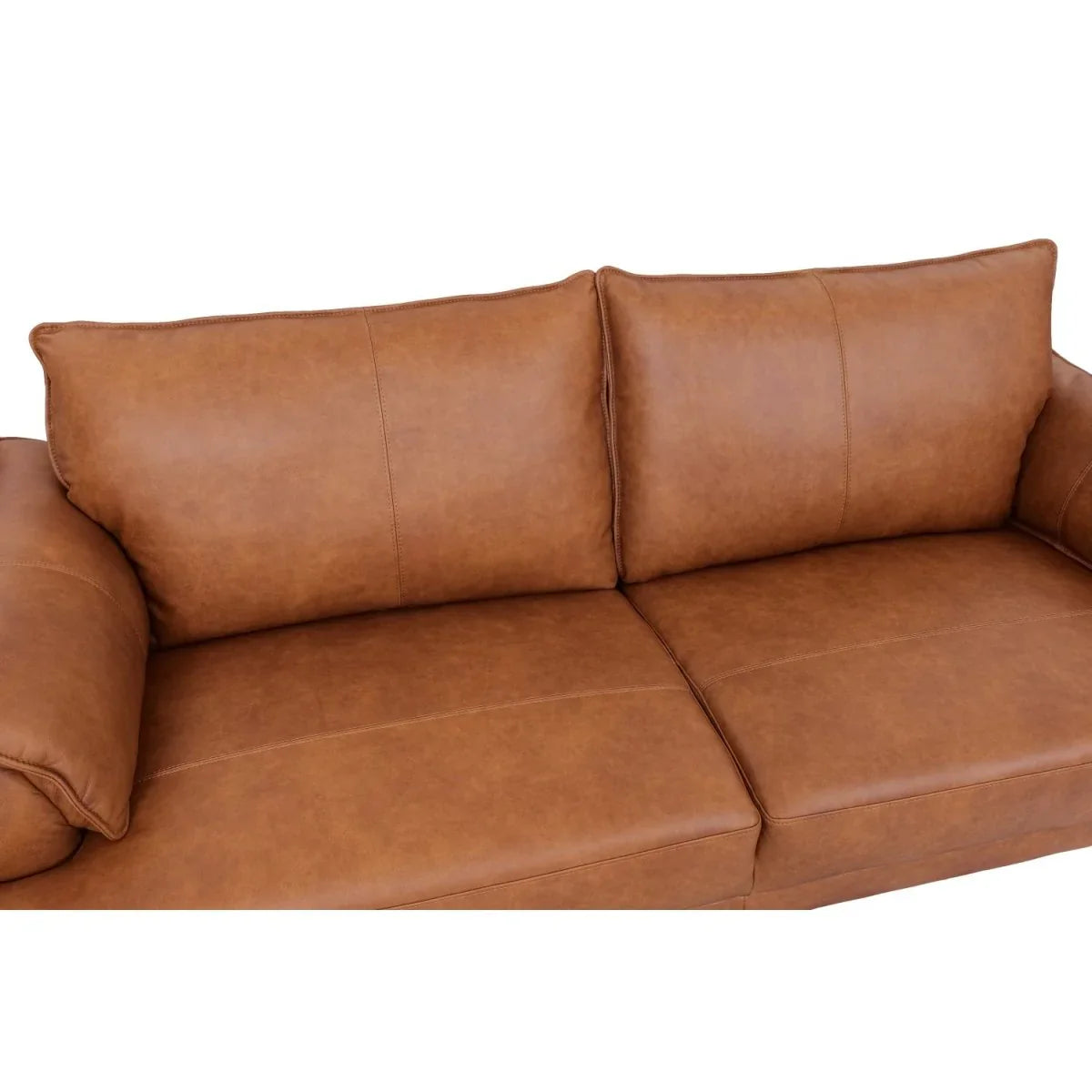 FURNHOUSE Soul 3-Sitzer Ledersofa - Echtleder Cognac Braun