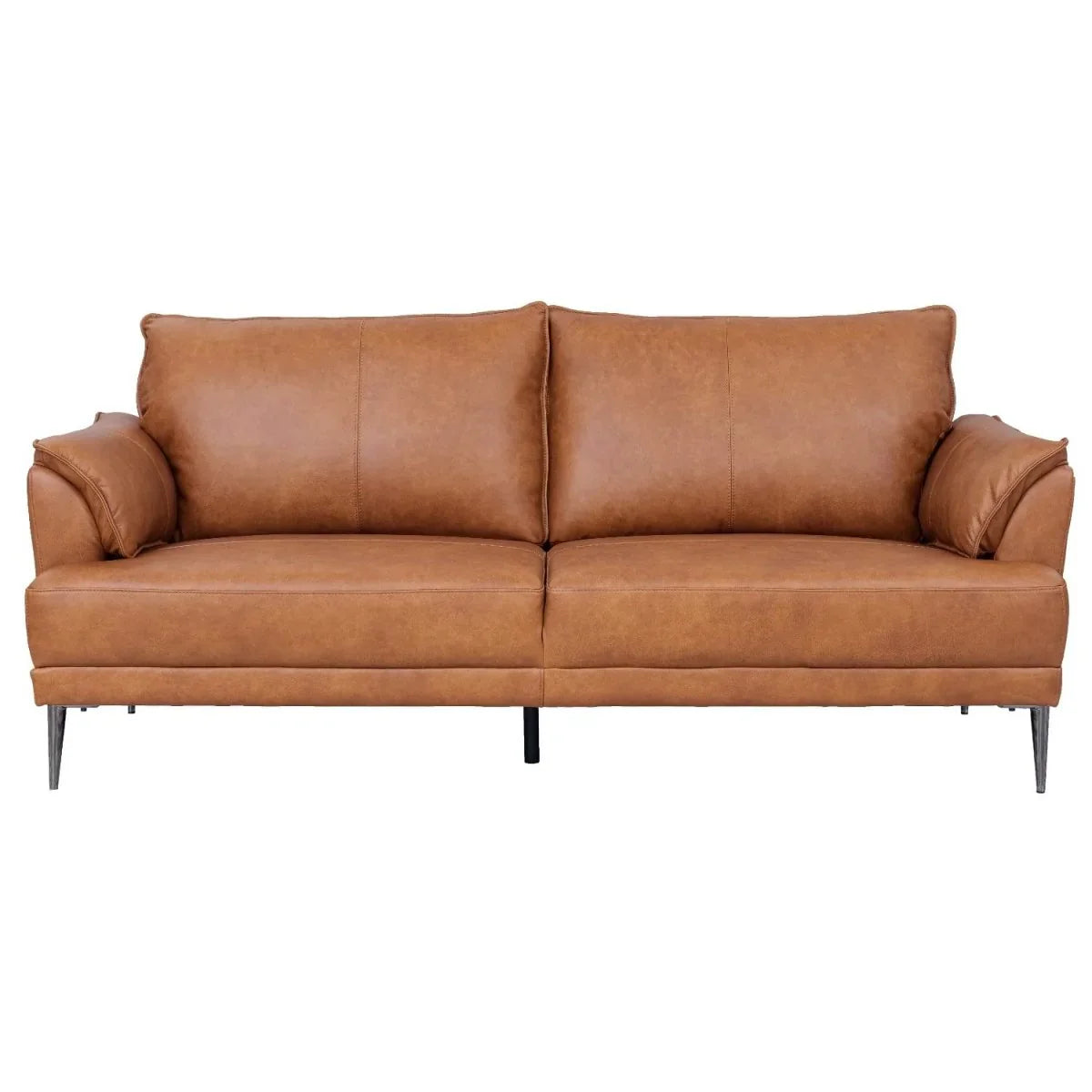FURNHOUSE Soul 3-Sitzer Ledersofa - Echtleder Cognac Braun