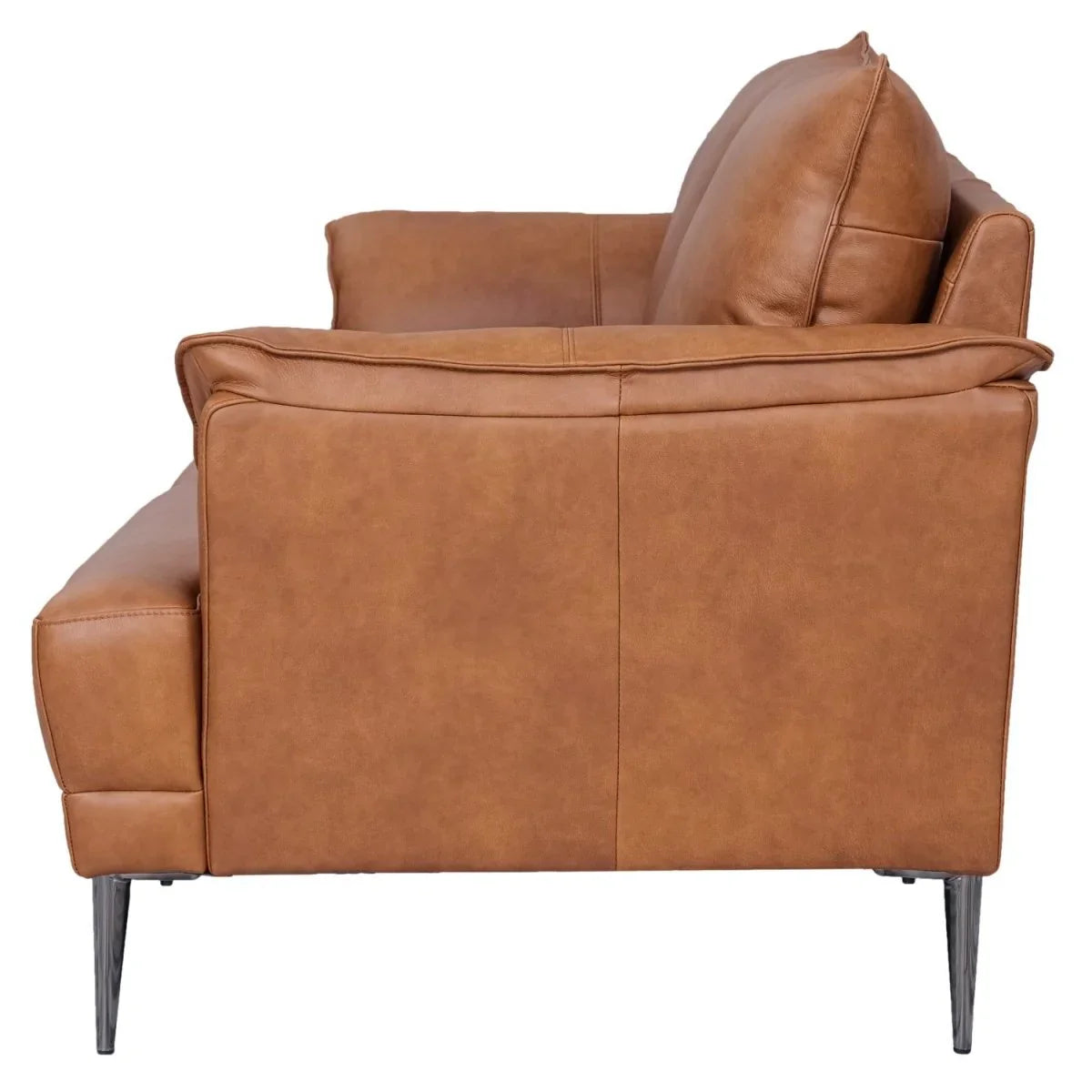 FURNHOUSE Soul 3-Sitzer Ledersofa - Echtleder Cognac Braun