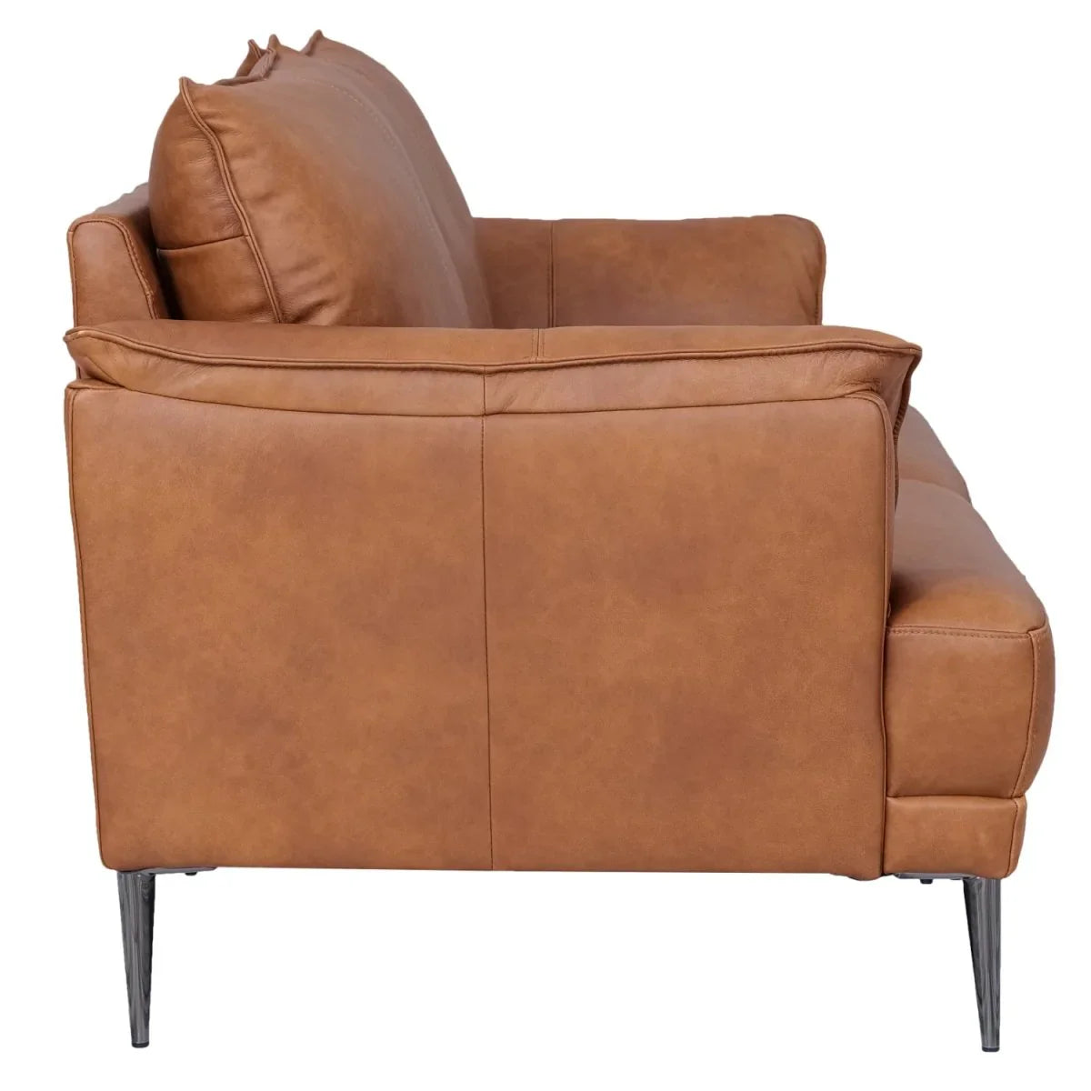 FURNHOUSE Soul 3-Sitzer Ledersofa - Echtleder Cognac Braun
