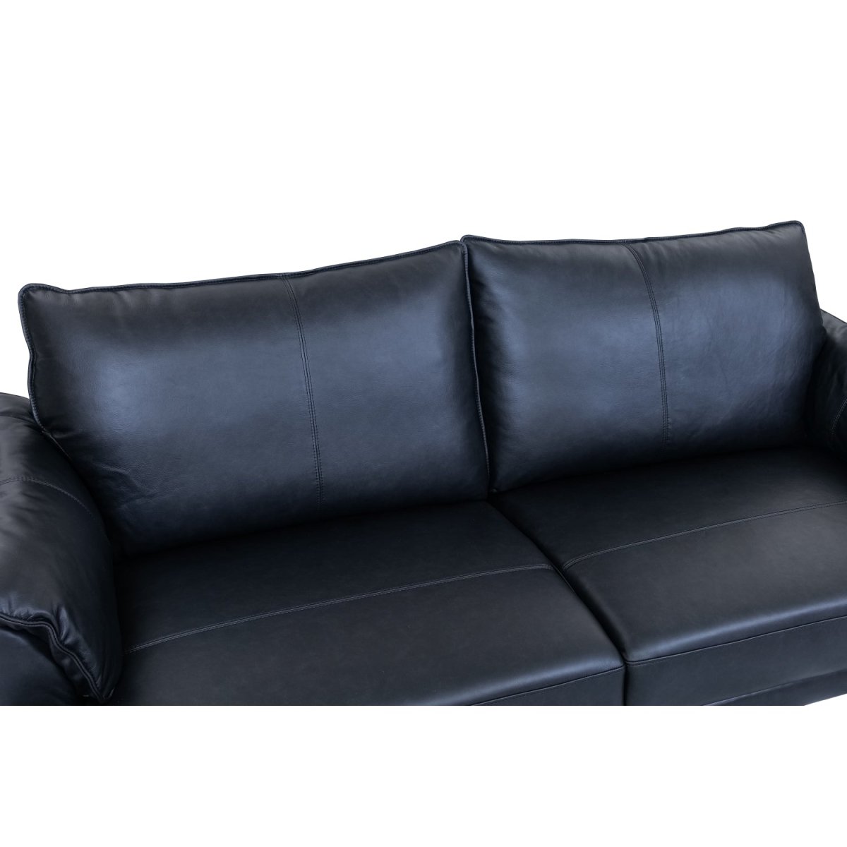 3-Sitzer Ledersofa - Echtleder Schwarz