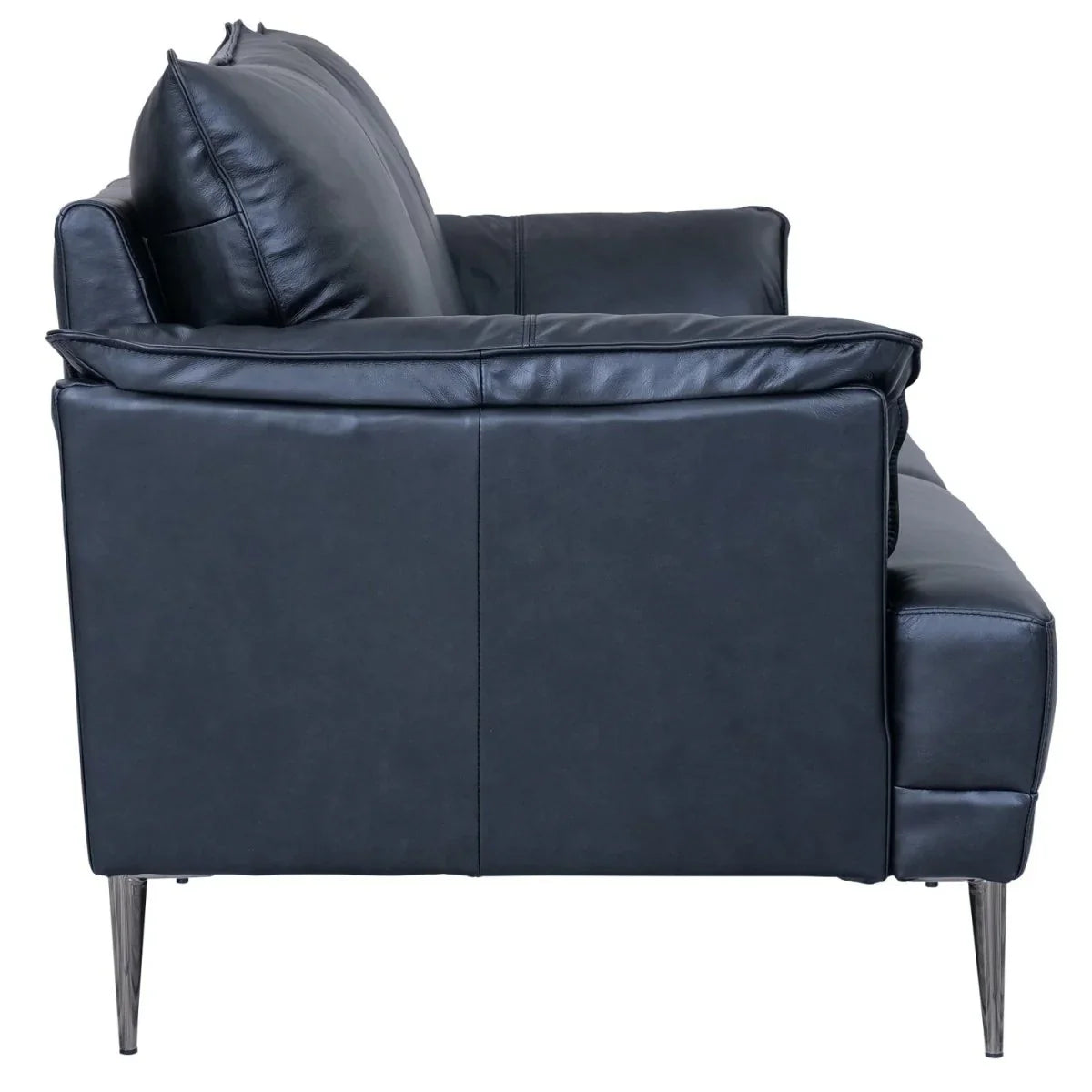 FURNHOUSE Soul 3-Sitzer Ledersofa - Echtleder Schwarz