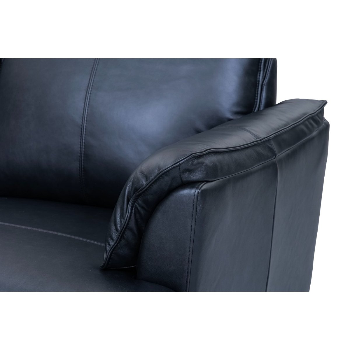 3-Sitzer Ledersofa - Echtleder Schwarz