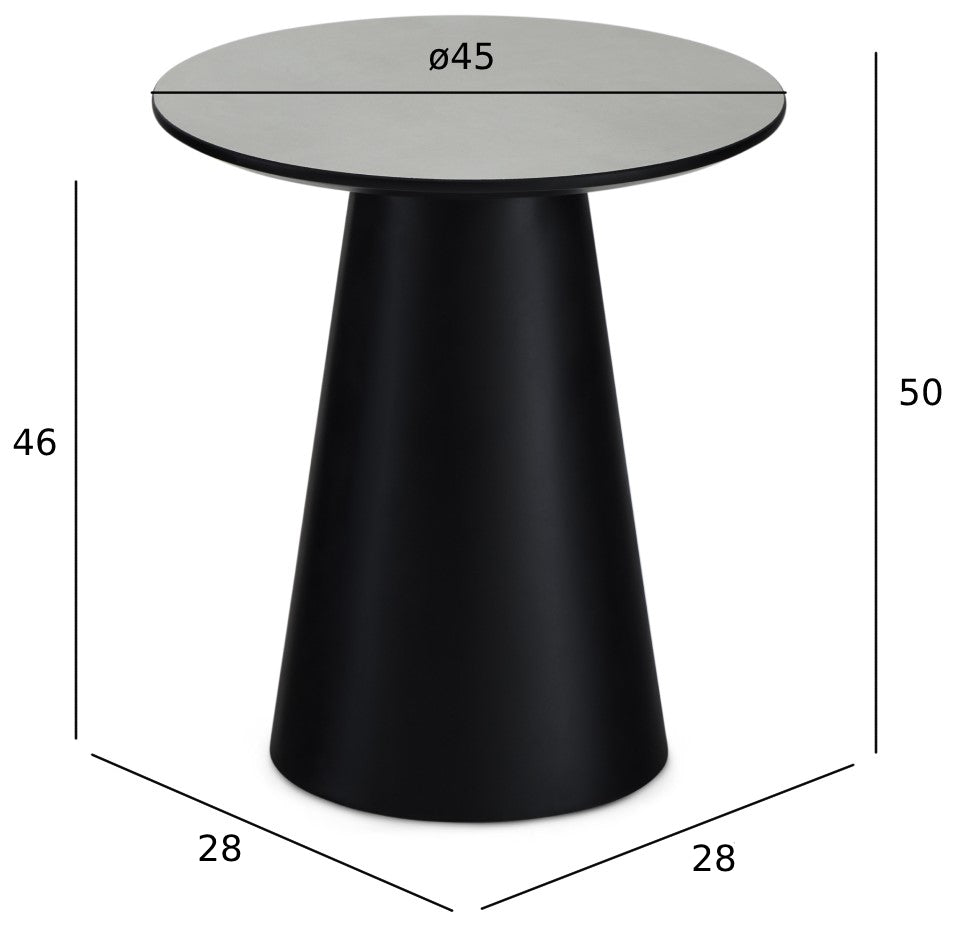 Couchtisch Rund ø45 cm - Marmoroptik Hellgrau