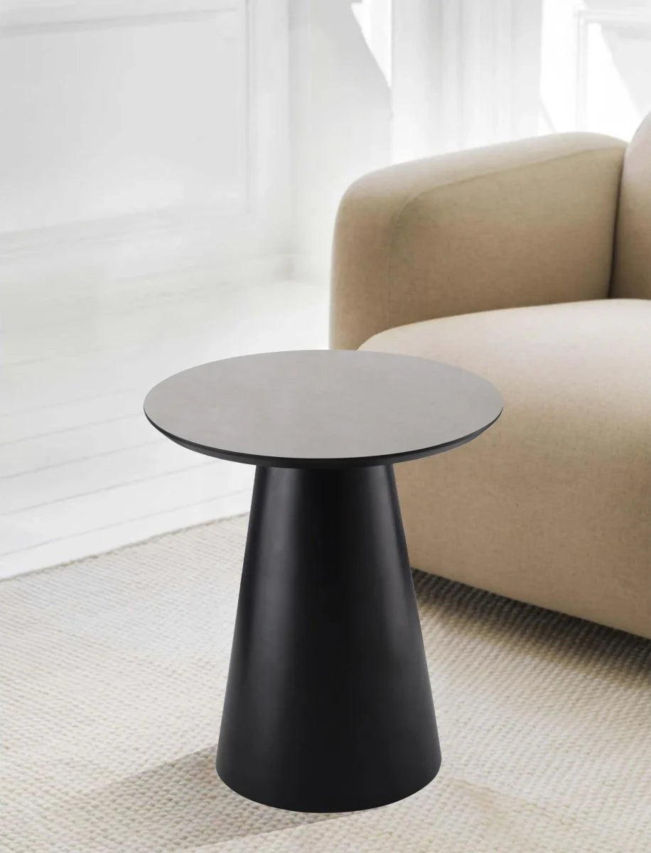 FURNHOUSE Tango Couchtisch Rund ø45 cm - Marmoroptik Hellgrau