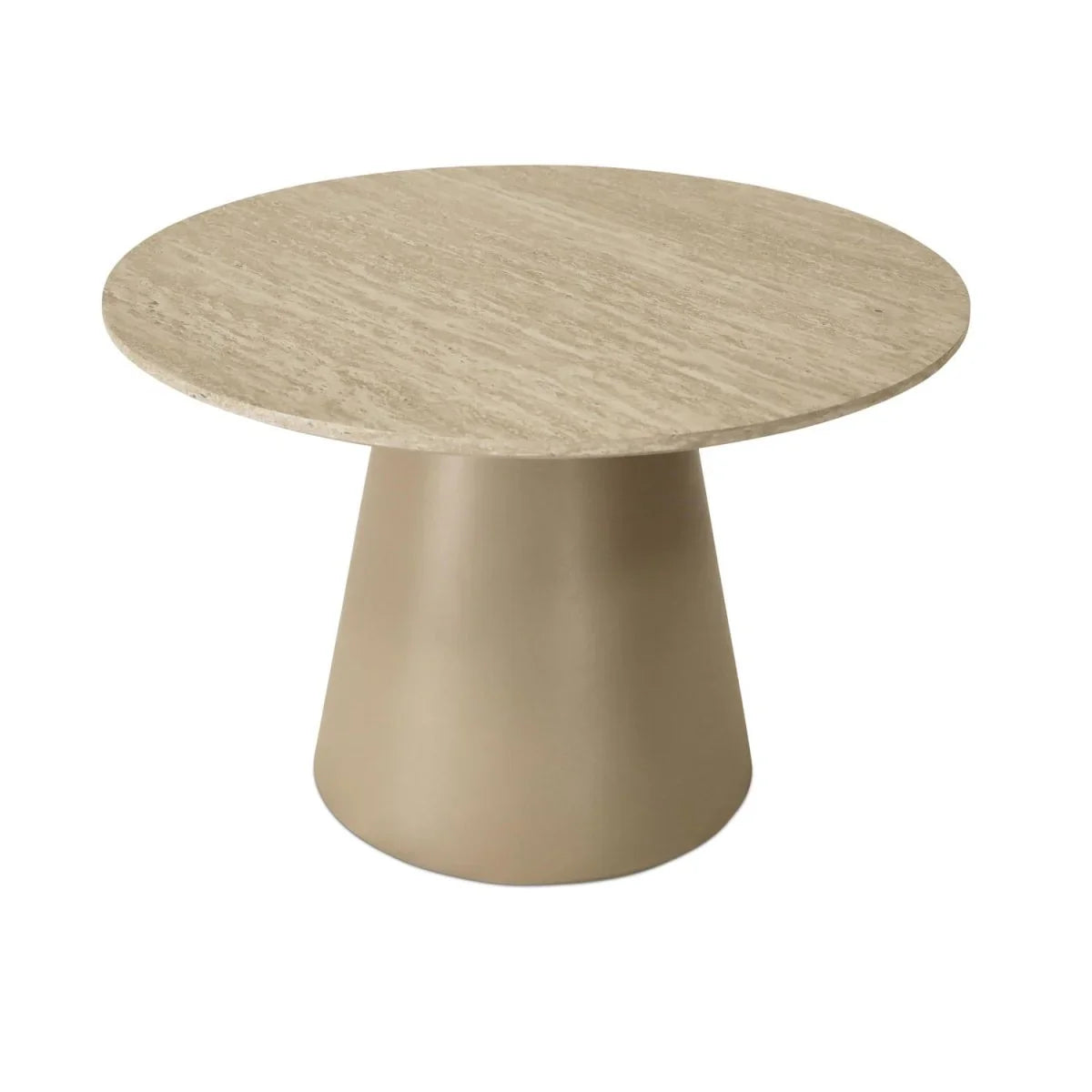 FURNHOUSE Tango Couchtisch Rund ø60 cm - Travertine-Optik Beige