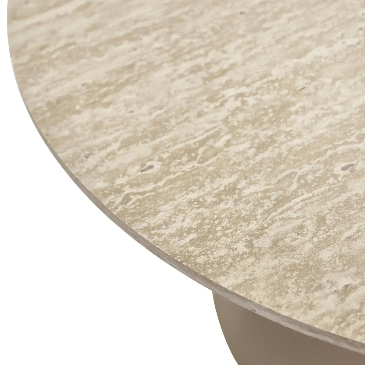 FURNHOUSE Tango Couchtisch Rund ø60 cm - Travertine-Optik Beige