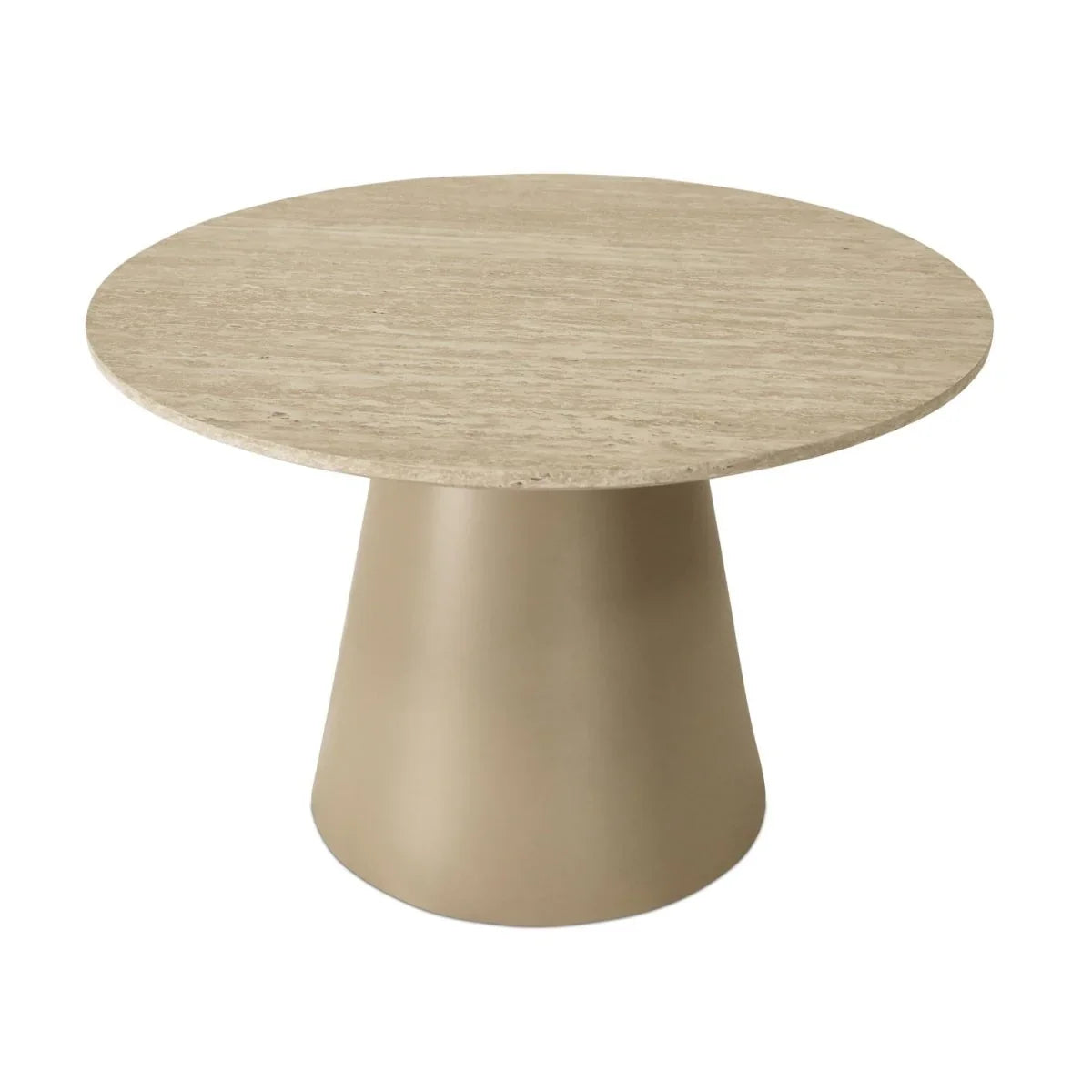 FURNHOUSE Tango Couchtisch Rund ø60 cm - Travertine-Optik Beige