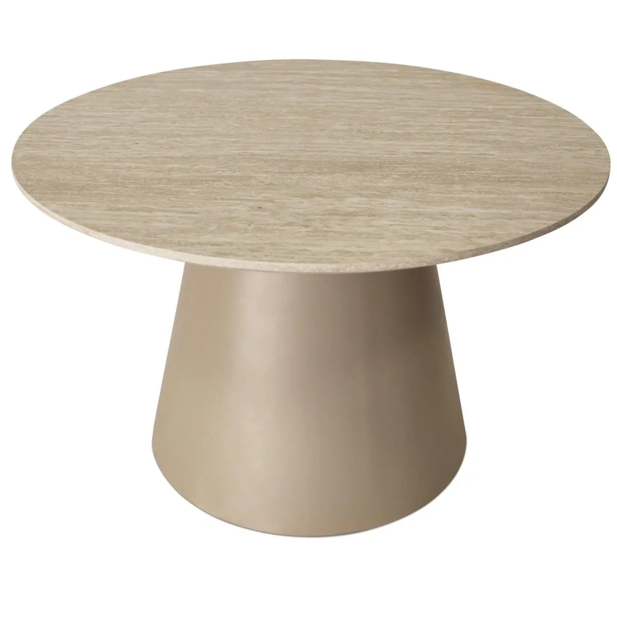 FURNHOUSE Tango Couchtisch Rund ø80 cm - Travertine-Optik Beige