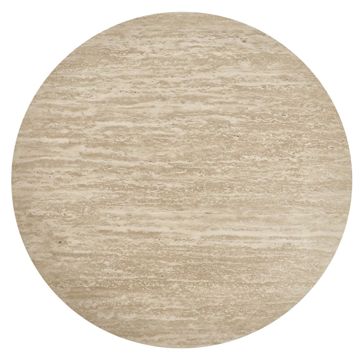 Couchtisch Rund ø80 cm - Travertine-Optik Beige