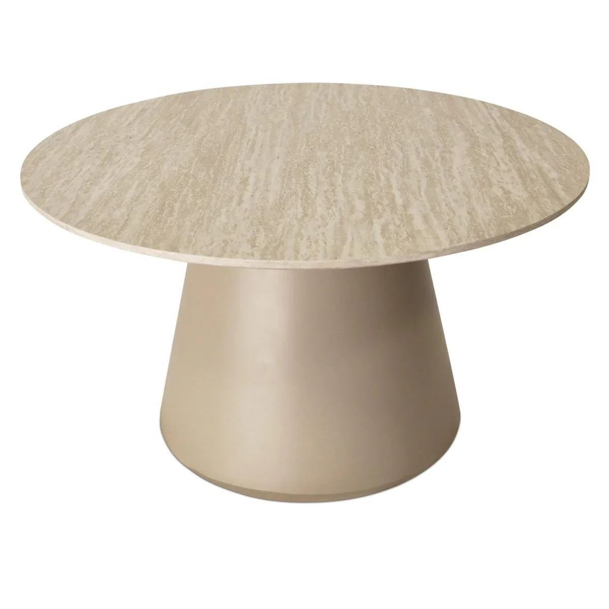 FURNHOUSE Tango Couchtisch Rund ø80 cm - Travertine-Optik Beige