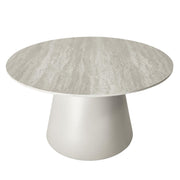 Couchtisch Rund ø80 cm - Travertine-Optik Grau