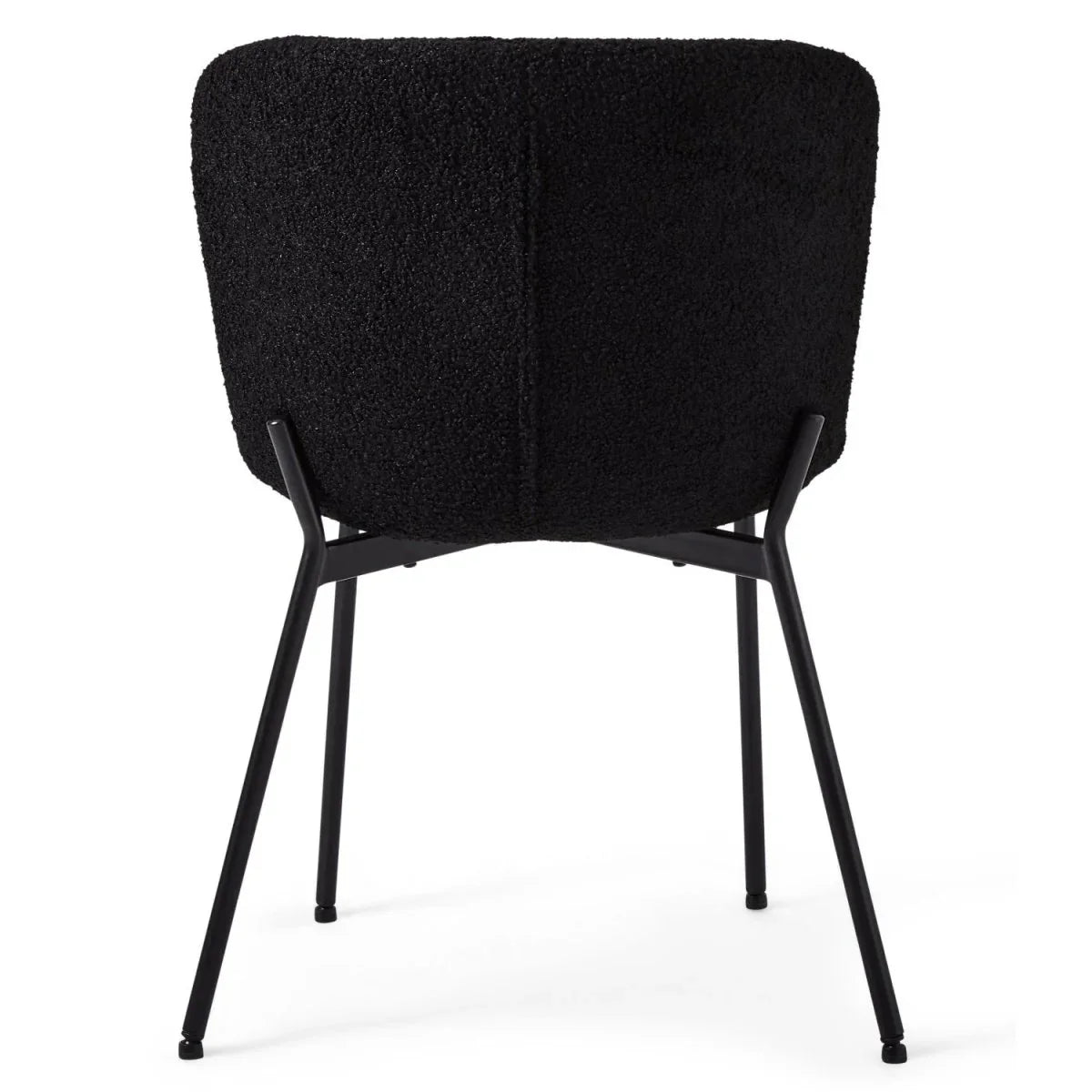 FURNHOUSE Teddy Esszimmerstühle 2er Set - Bouclé-Stoff Schwarz