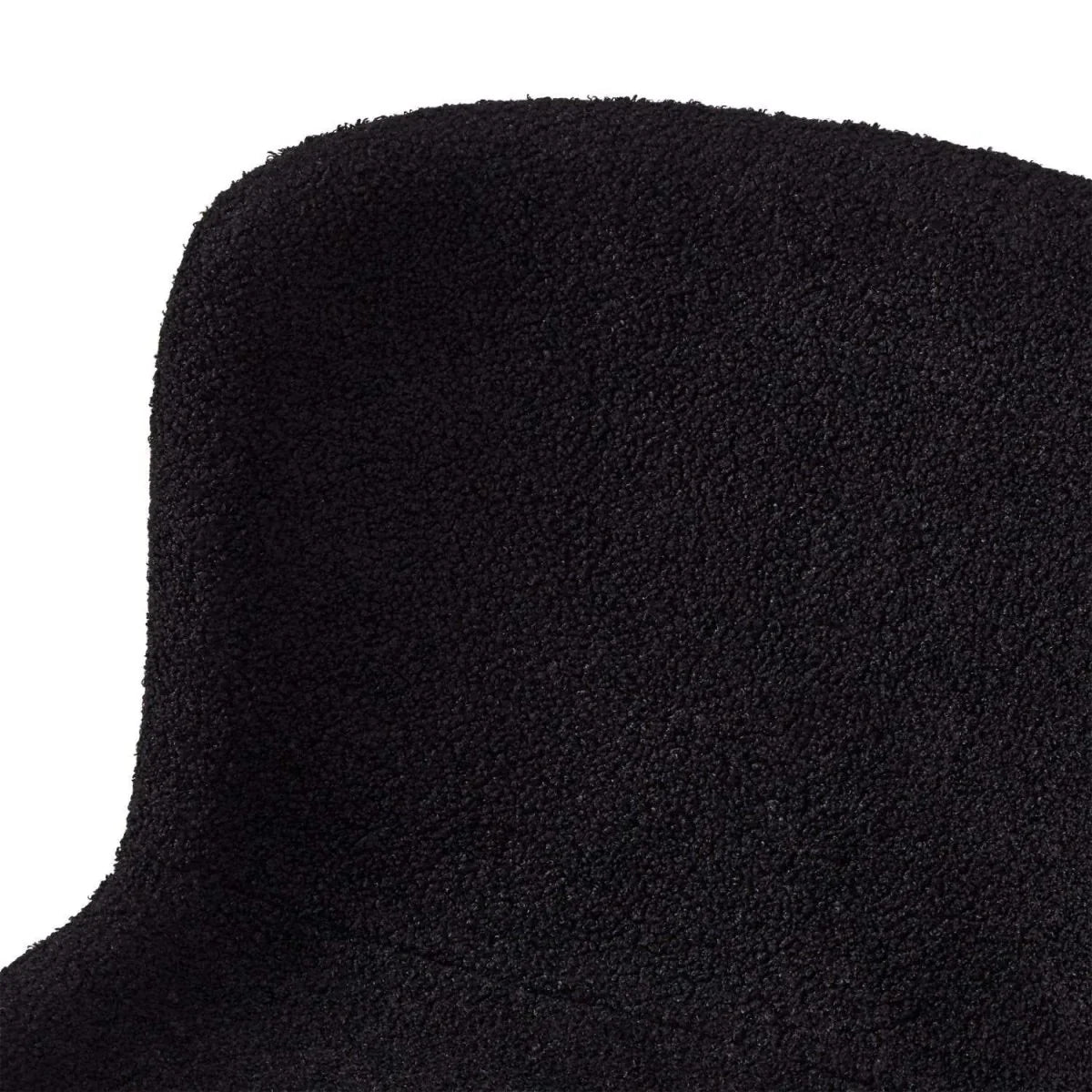 FURNHOUSE Teddy Esszimmerstühle 2er Set - Bouclé-Stoff Schwarz