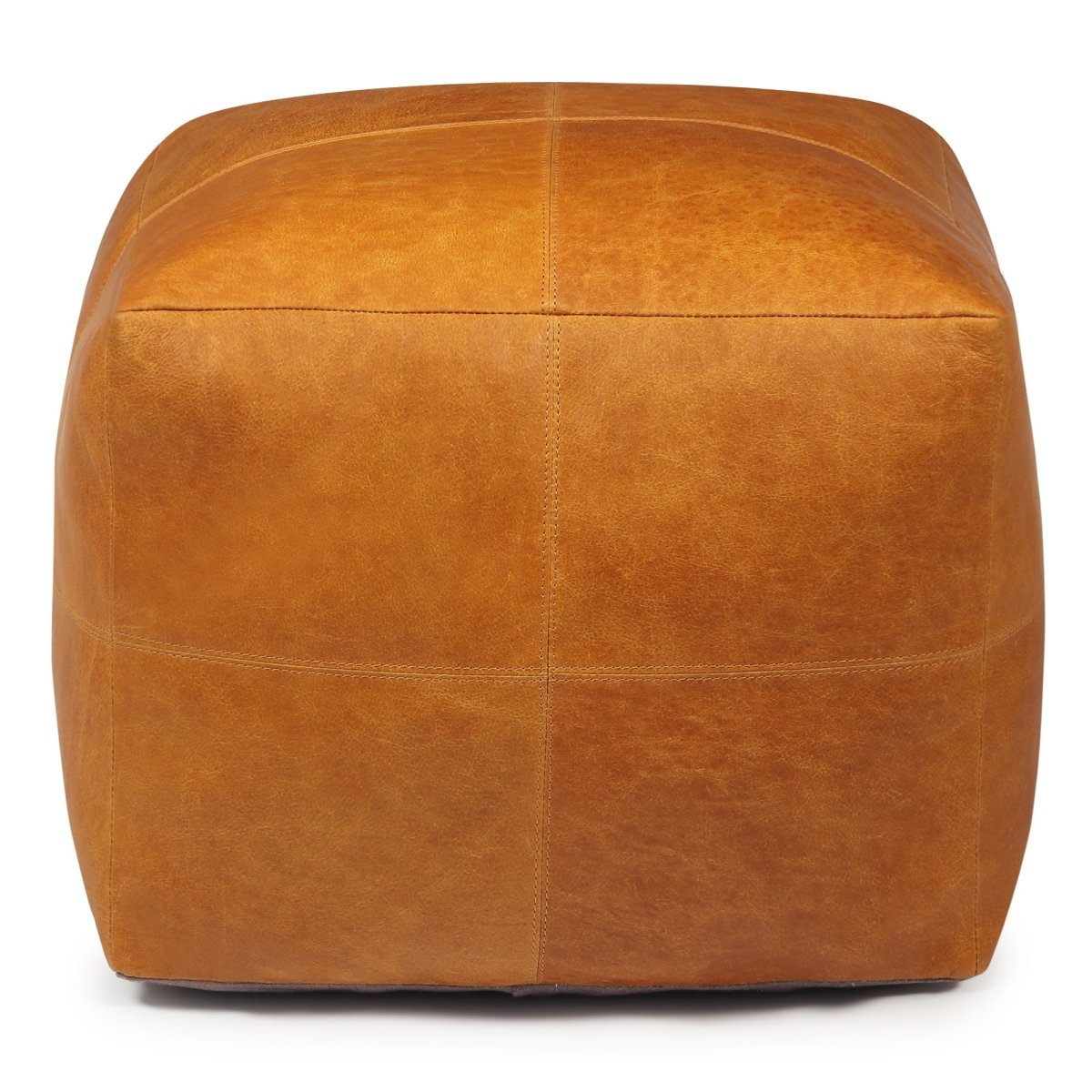Tenna Pouf 50x50x45 cm - Cognacbraun