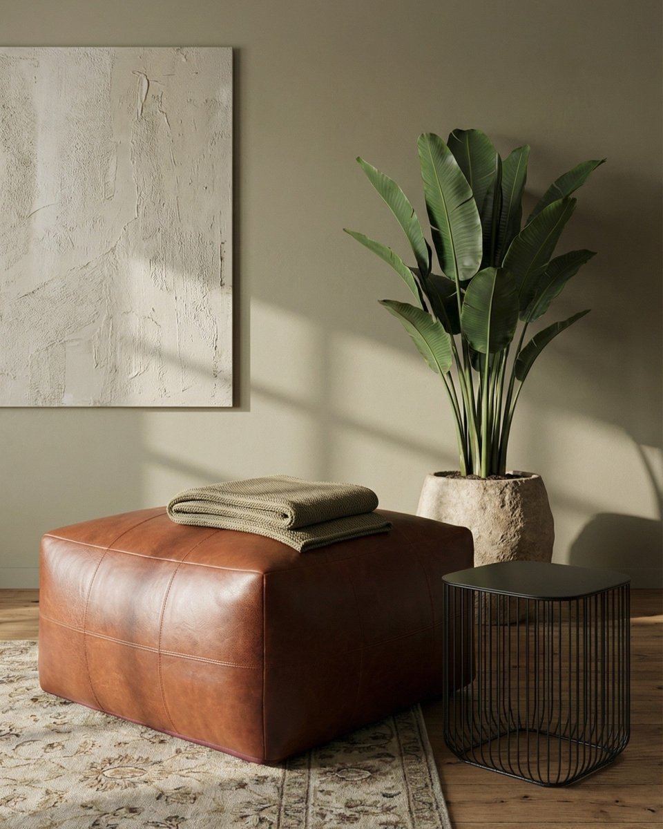 Tenna Pouf 60x60x45 cm - Braun