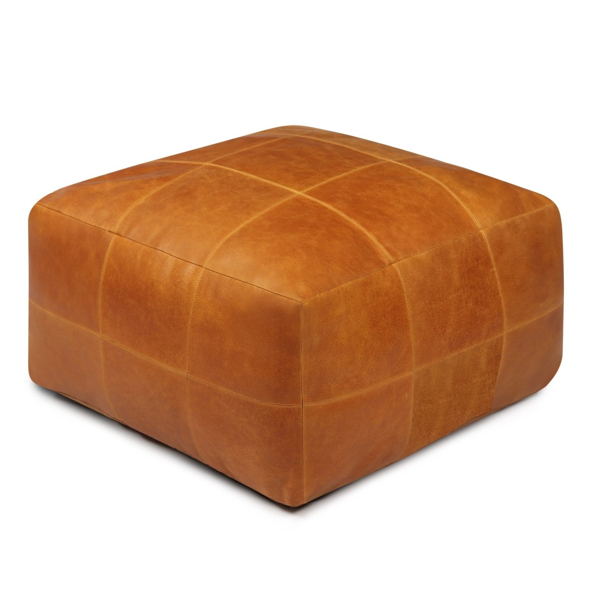 Tenna Pouf 60x60x45 cm - Cognacbraun