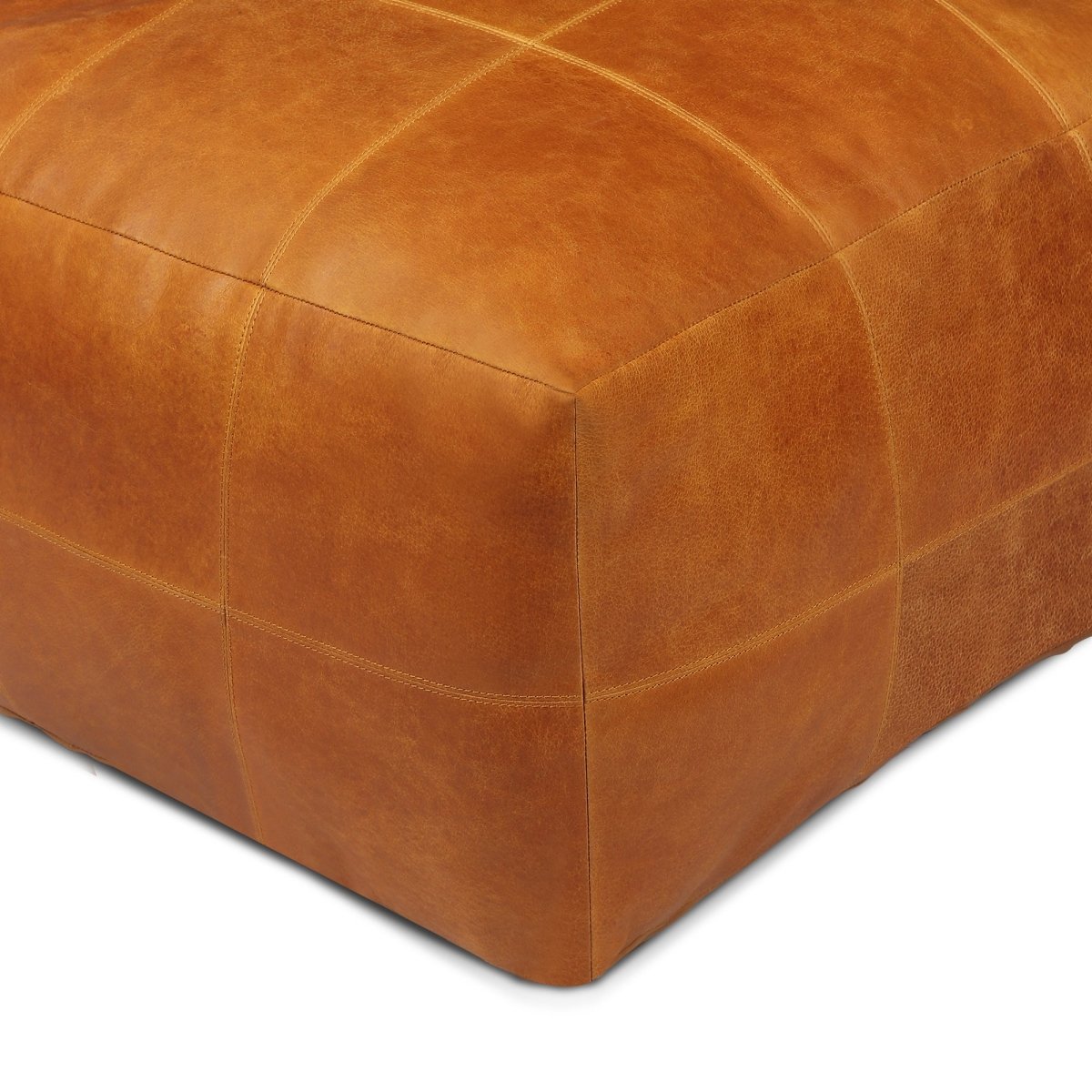 Tenna Pouf 75x75x45 cm - Cognacbraun