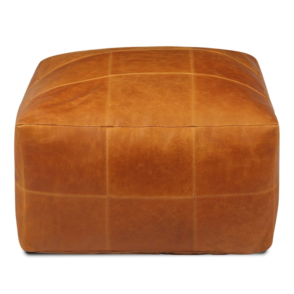 Tenna Pouf 75x75x45 cm - Cognacbraun
