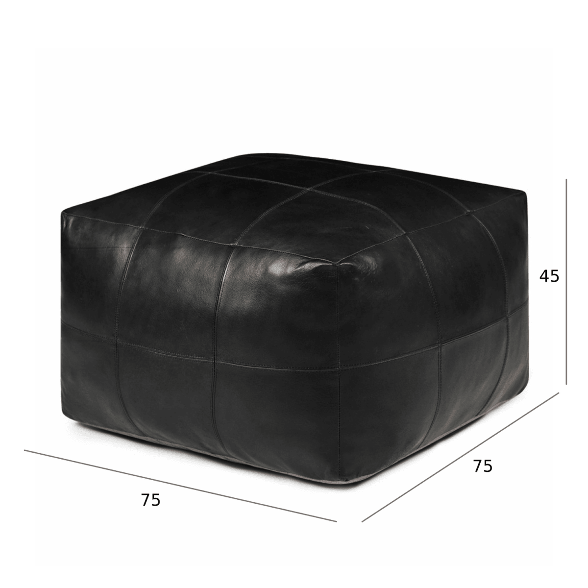 Tenna Pouf 75x75x45 cm - Schwarz