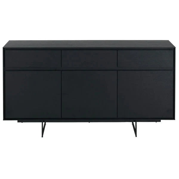 FURNHOUSE Tokyo Sideboard mit 3 Türen - 155 cm breit - Eiche Schwarz