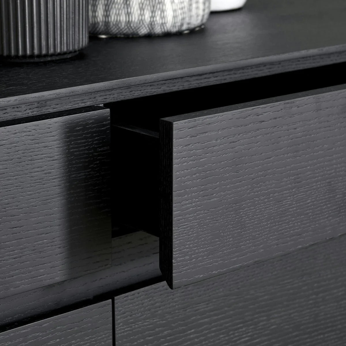 FURNHOUSE Tokyo Sideboard mit 3 Türen - 155 cm breit - Eiche Schwarz