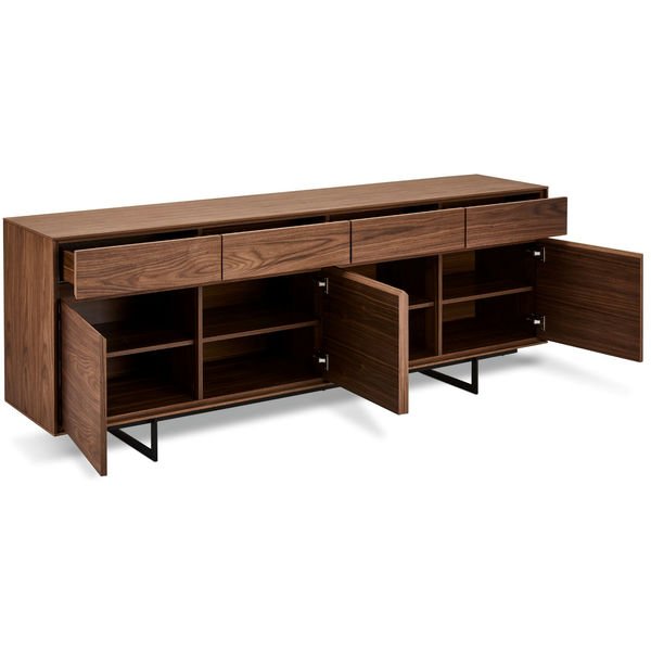 Sideboard mit 4 Türen - 205 cm breit - Amerikanische Walnuss