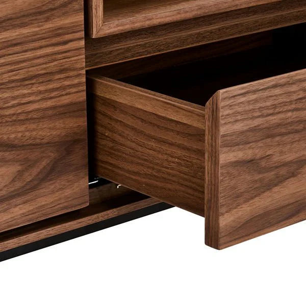 FURNHOUSE Tokyo TV-Tisch mit 2 Türen - 160 cm breit - Amerikanische Walnuss