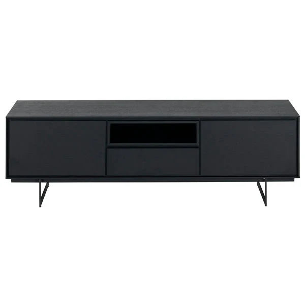 FURNHOUSE Tokyo TV-Tisch mit 2 Türen - 160 cm breit - Eiche Schwarz