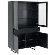 FURNHOUSE Tokyo Vitrine mit LED-Beleuchtung - 110 cm breit - Eiche Schwarz