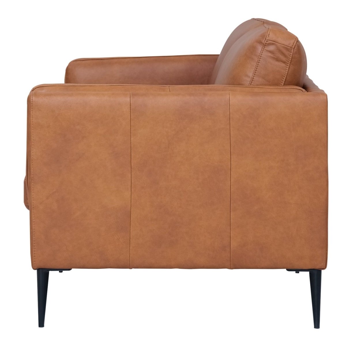 2-Sitzer Ledersofa - Echtleder Cognac Braun