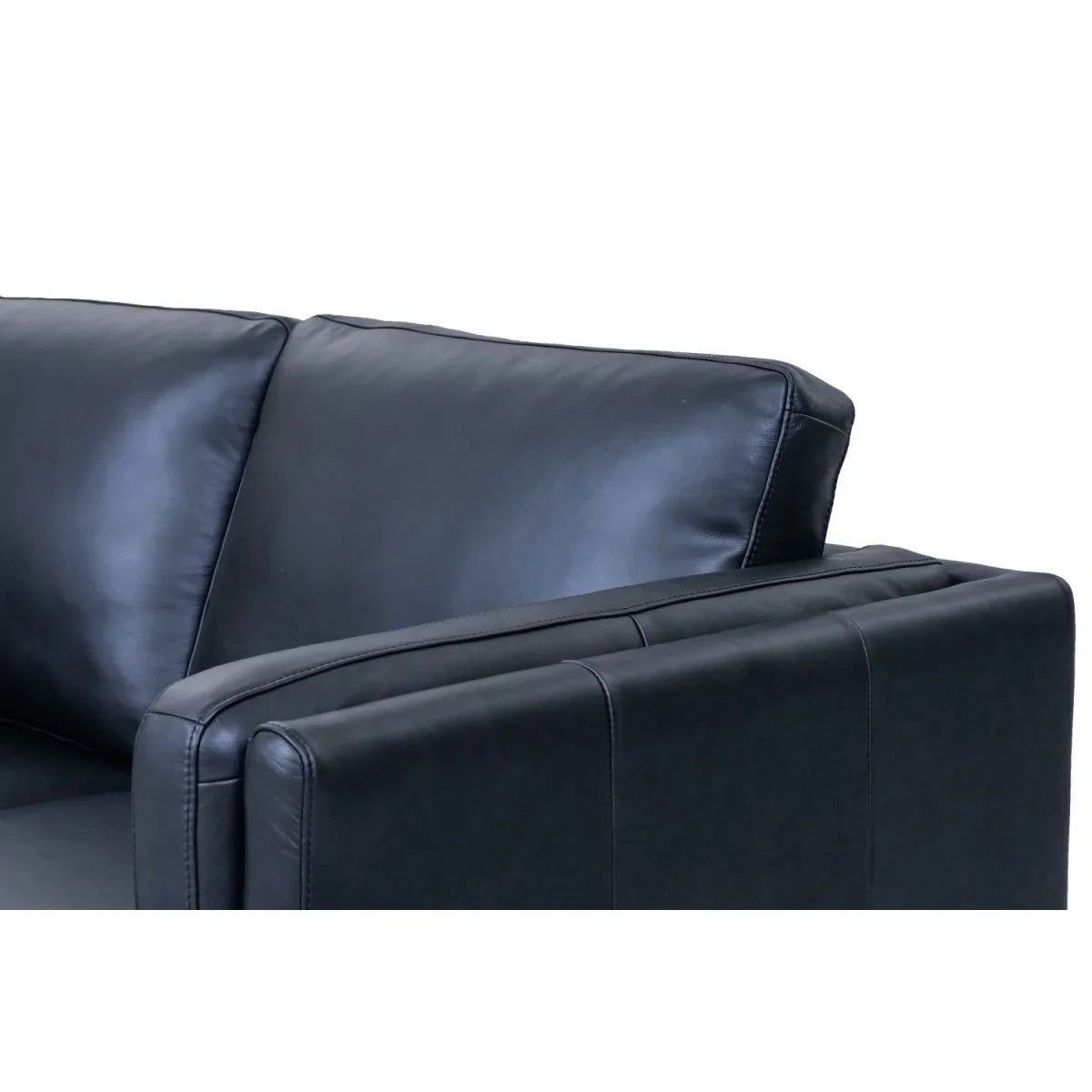 FURNHOUSE Valencia 2-Sitzer Ledersofa - Echtleder Schwarz