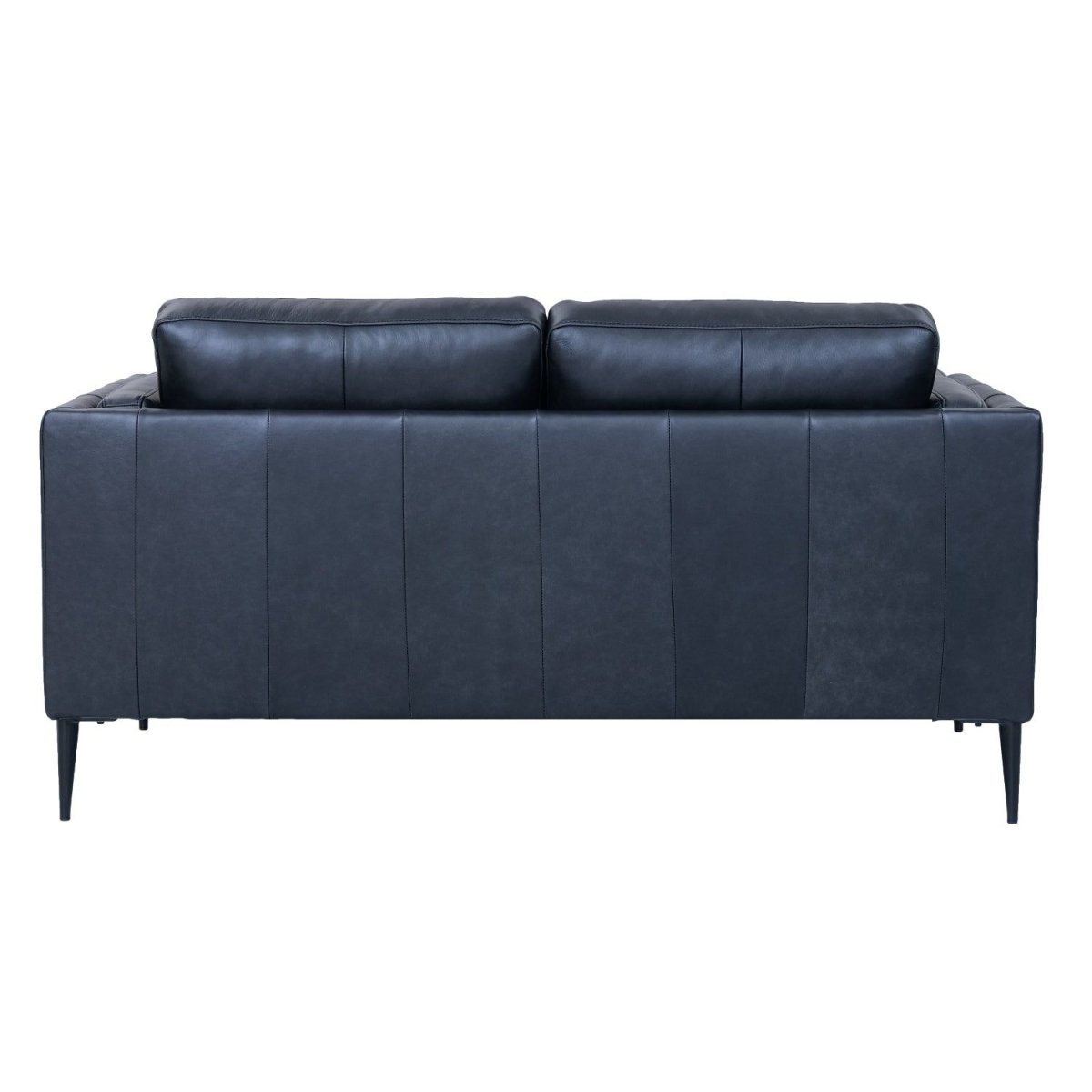 2-Sitzer Ledersofa Valencia – Echtleder Schwarz, skandinavisches Design