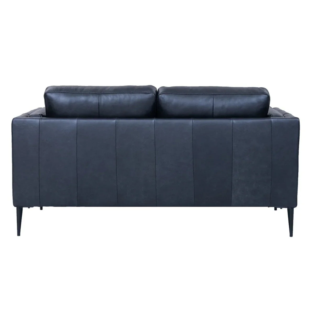 FURNHOUSE Valencia 2-Sitzer Ledersofa - Echtleder Schwarz