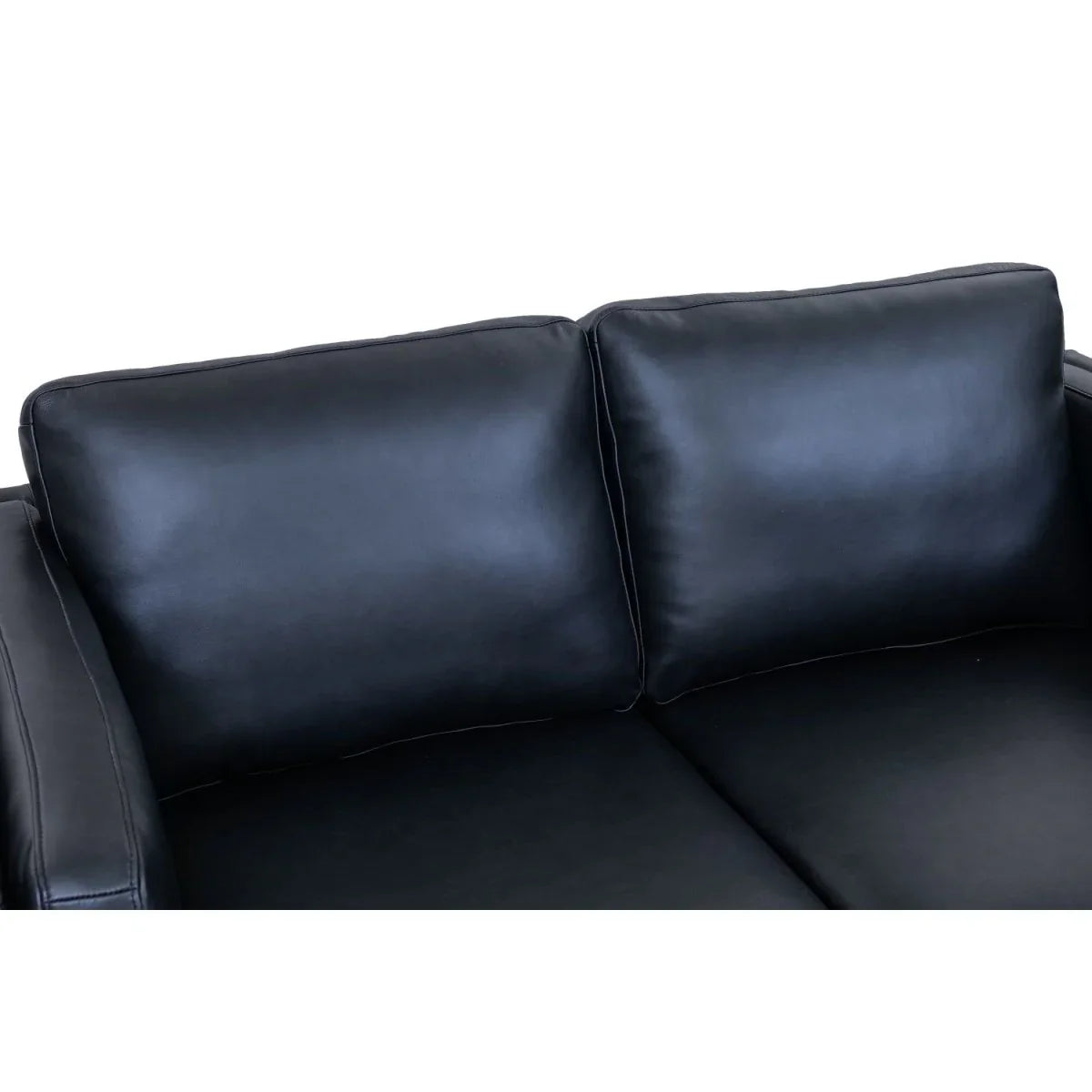 FURNHOUSE Valencia 2-Sitzer Ledersofa - Echtleder Schwarz