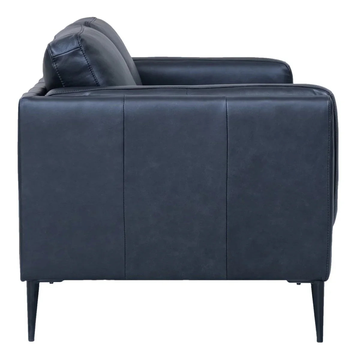 FURNHOUSE Valencia 2-Sitzer Ledersofa - Echtleder Schwarz
